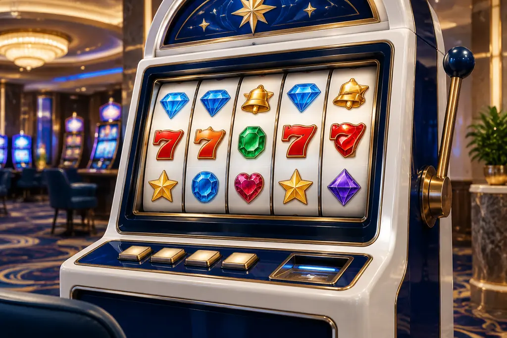 Mesin slot kasino bertema permata dan bintang